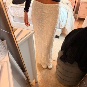 Free People lace Cream skirt